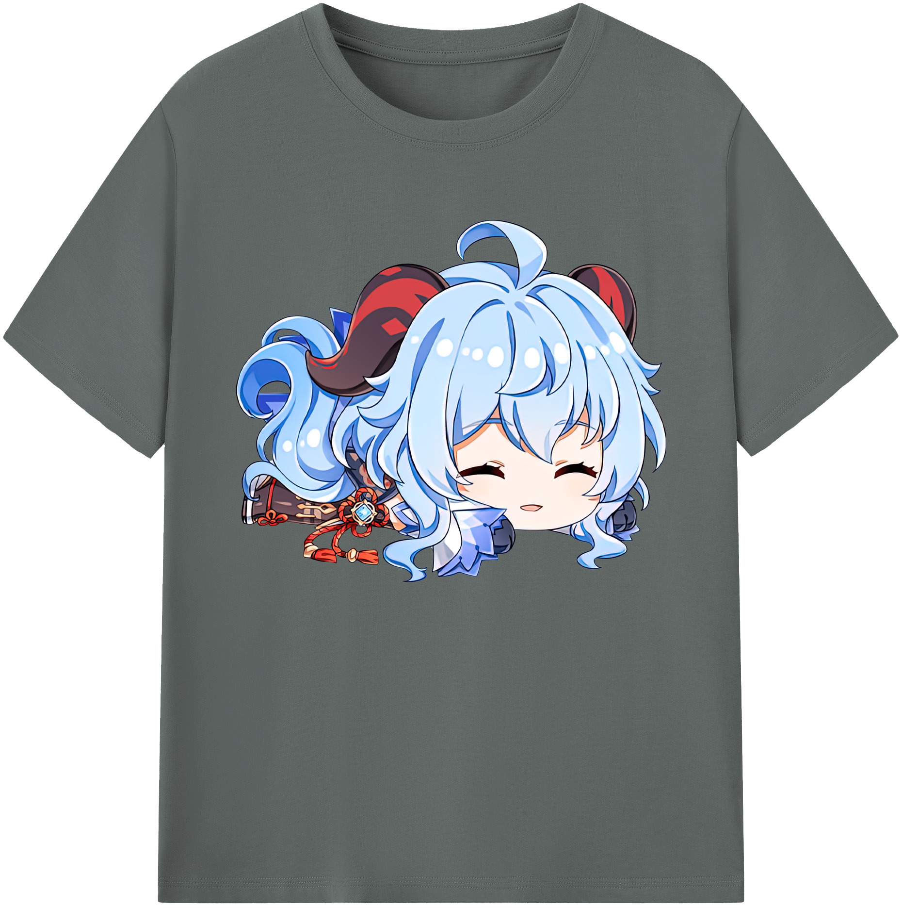 げんし神 甘雨 かんう genshin Ganyu 綿100％ メンズ半袖Tシャツ｜肌触りやわらか＆通気性